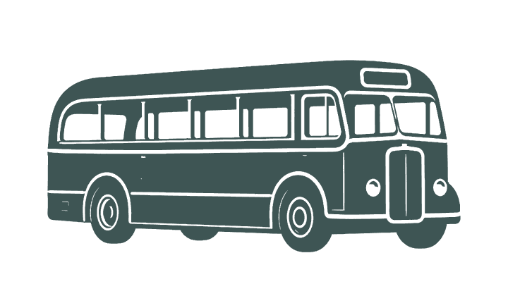 Silhouette of a single-deck bus